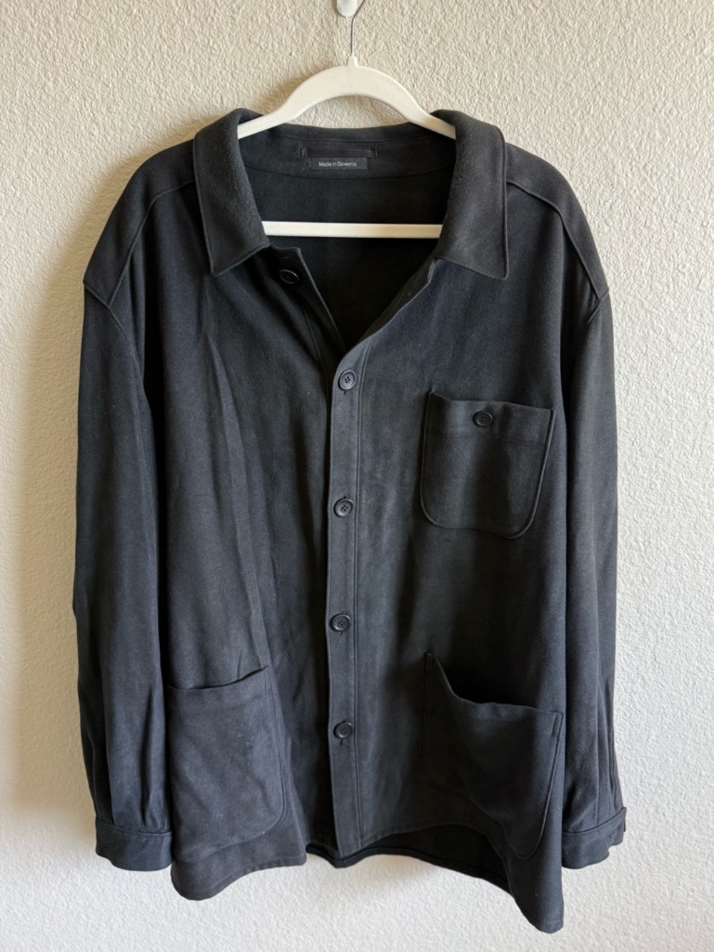 Vintage Cavelli Black Button Up Shacket Work Jacket Twill XL Utility Designer